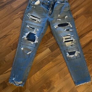 Flying Monkey Distressed Blue Women's Relaxed Jeans